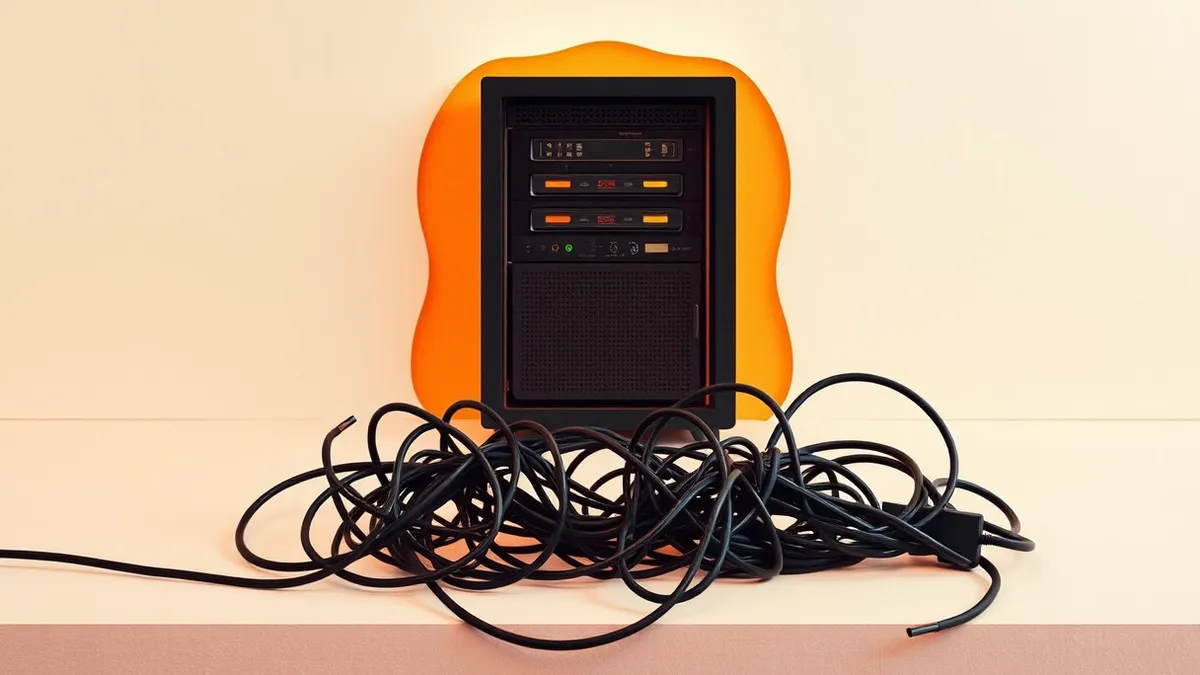 Illustration: A sleek web server sits on a clean desk, emitting a solid, warm golden glow that forms a protective shield around it.