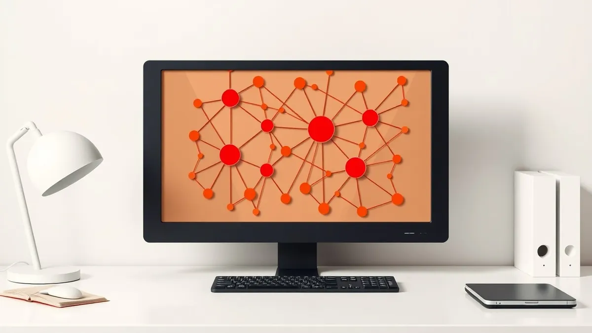 Illustration: A sleek black security console sits on a clean white desk.