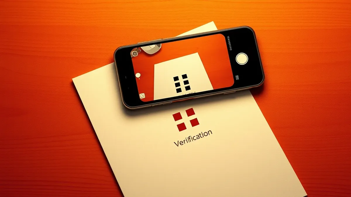 Illustration: A smartphone rests on a wooden table next to a printed sheet of paper.