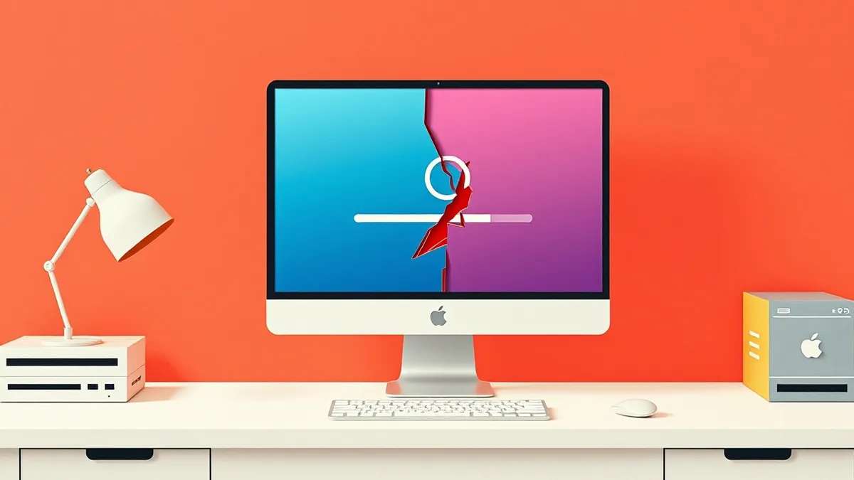 Illustration: A single generic desktop computer sits on a clean white desk.