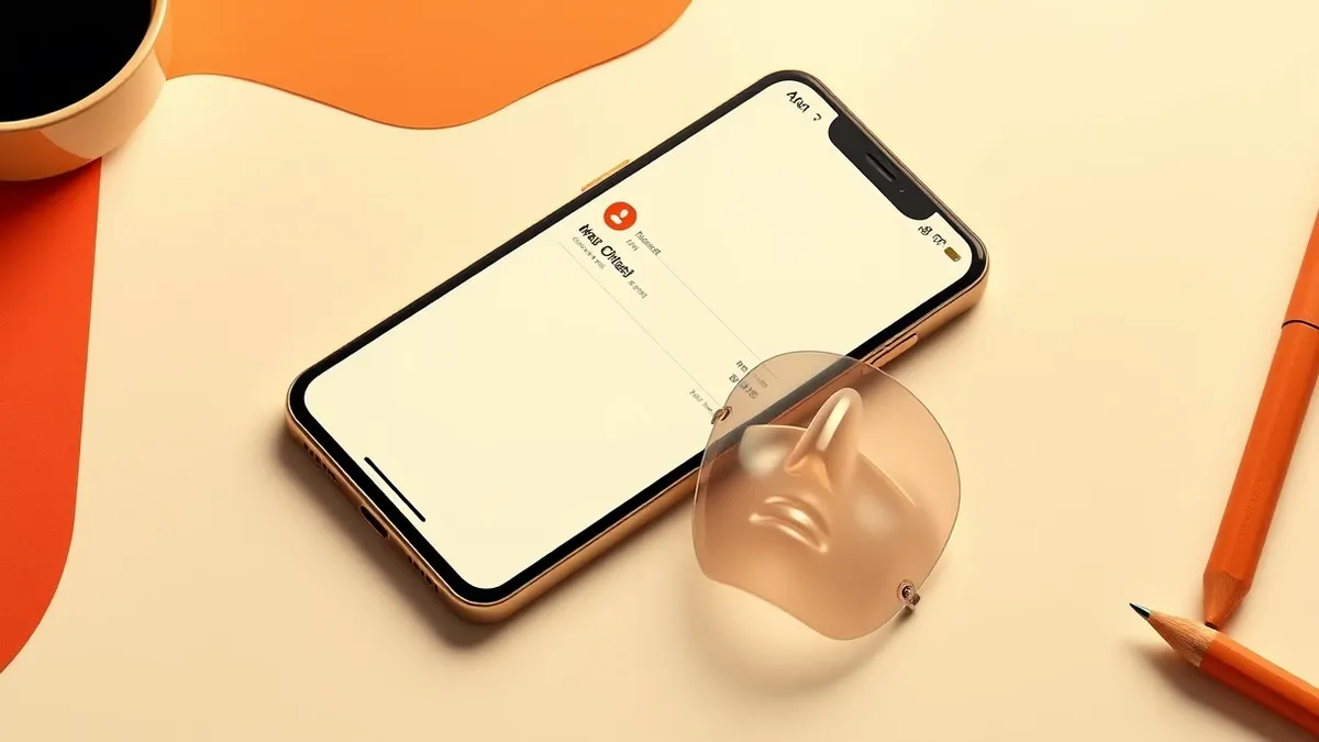 Illustration: A single smartphone rests on a clean desk surface.